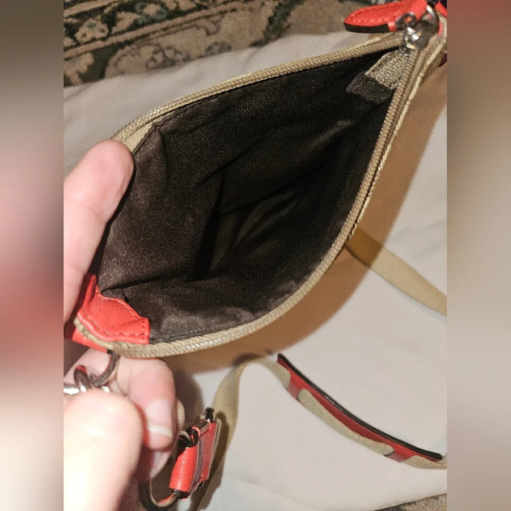 Coach Y2K Signature C Logo Crossbody Bag Orange And Tan